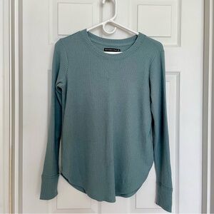 Abercrombie & Fitch Ribbed Sage Blue Plushy Long Sleeve Top - Small